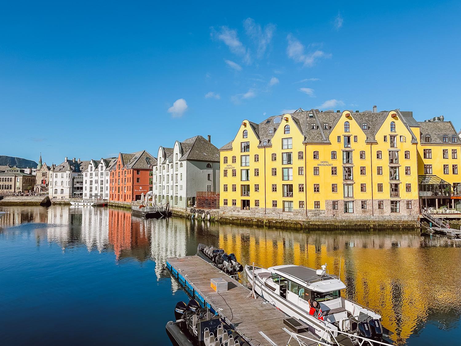 downtown Ålesund on a sunny day